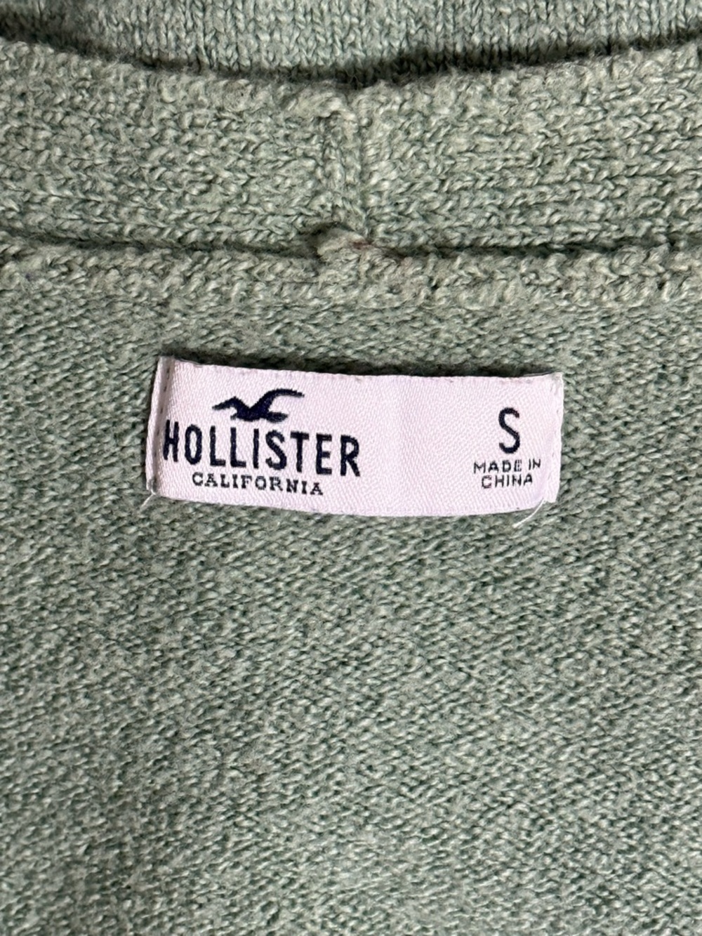 Hollister Sage Green V-Neck Button Cardigan Sweater - Picture 3 of 4